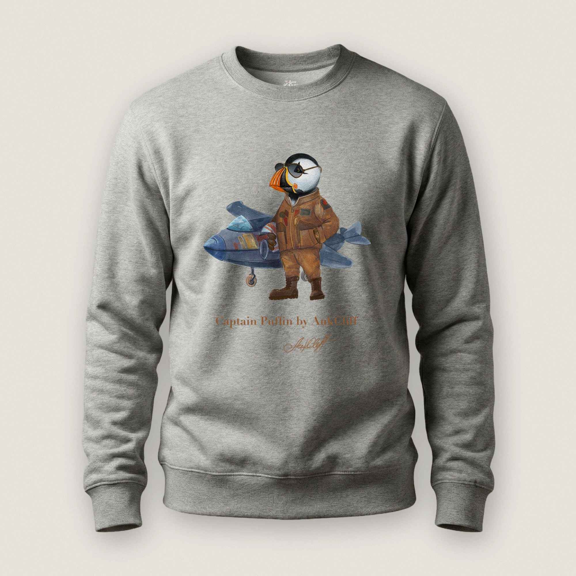 AukCliff Captain Puffin Sweatshirt Carbon Grey / S Captain Puffin™ Jet Pilot Sweatshirt