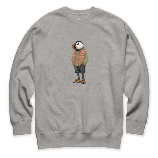 AukCliff® Captain Puffin Sweatshirt Carbon Grey / S Captain Puffin “New Zealand Tramper” Sweatshirt