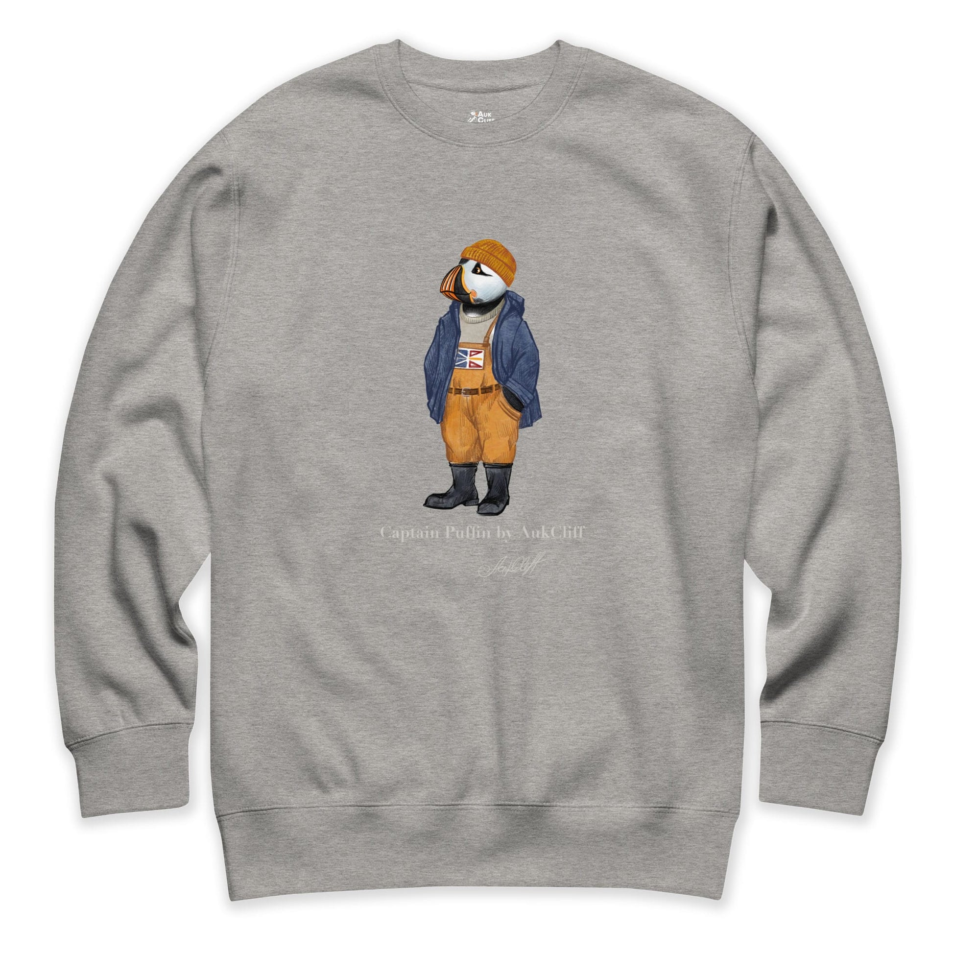 AukCliff® Captain Puffin Sweatshirt Carbon Grey / S Captain Puffin™ Newfoundland & Labrador Sweatshirt