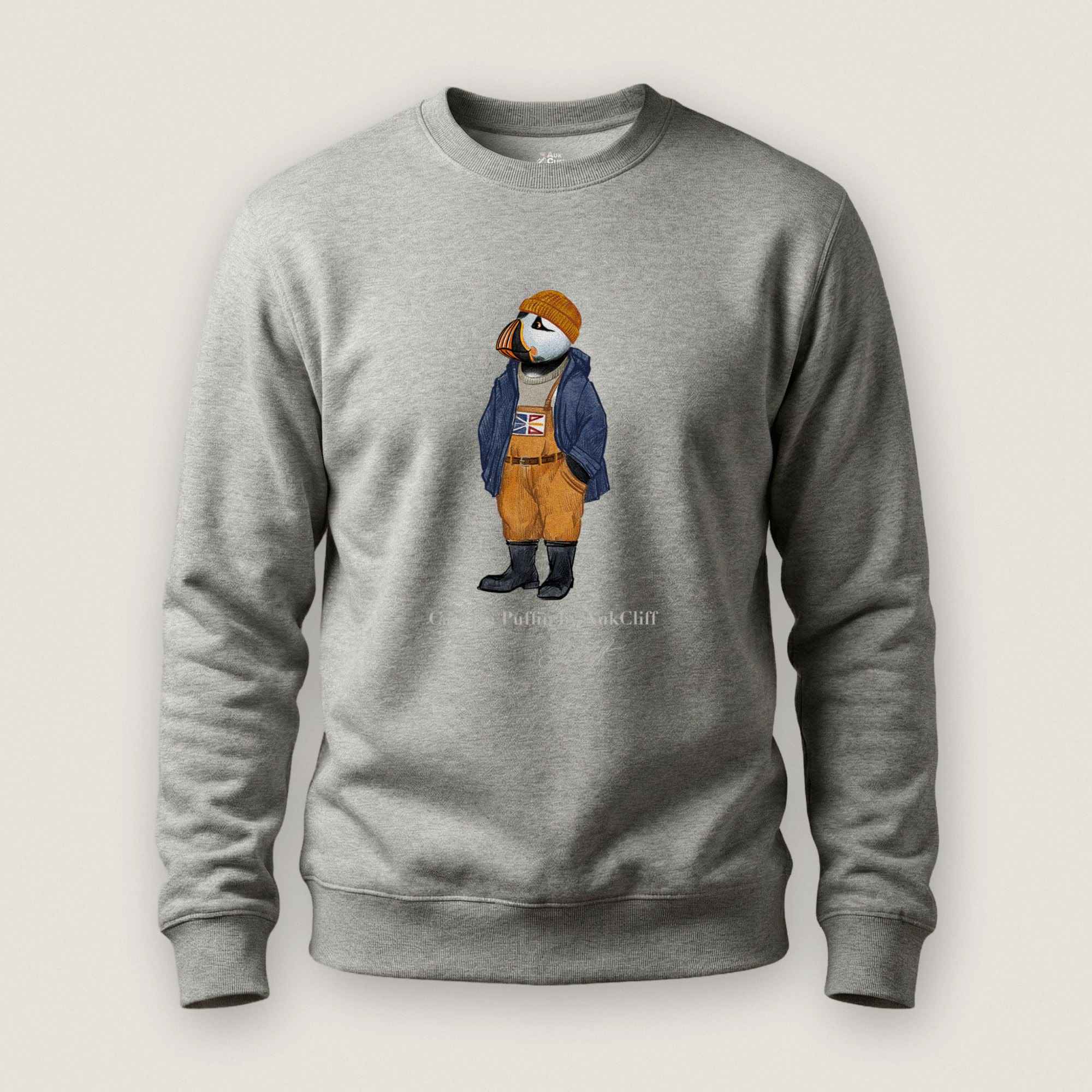 AukCliff® Captain Puffin Sweatshirt Carbon Grey / S Captain Puffin™ Newfoundland & Labrador Sweatshirt