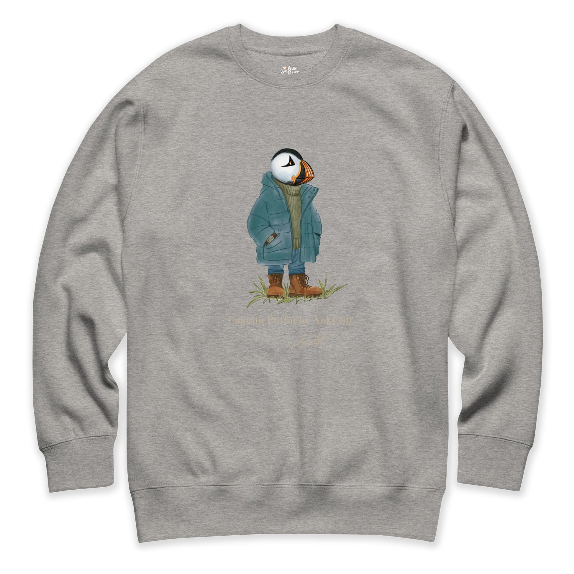 AukCliff® Captain Puffin Sweatshirt Carbon Grey / S Captain Puffin™ “Nordic Trailkeeper” Sweatshirt