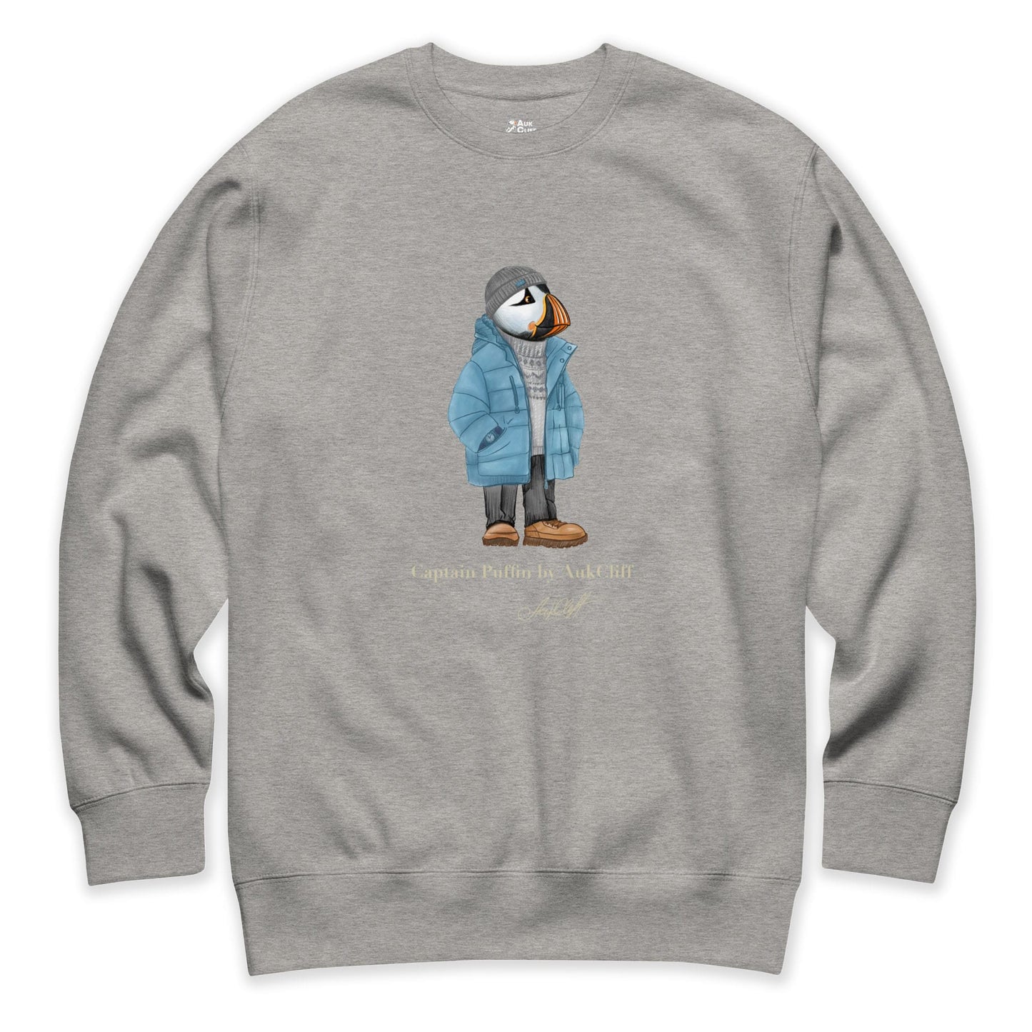 AukCliff® Captain Puffin Sweatshirt Carbon Grey / S Captain Puffin “Nordic Wayfarer” Sweatshirt