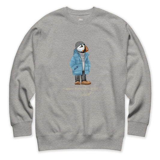 AukCliff® Captain Puffin Sweatshirt Carbon Grey / S Captain Puffin “Nordic Wayfarer” Sweatshirt
