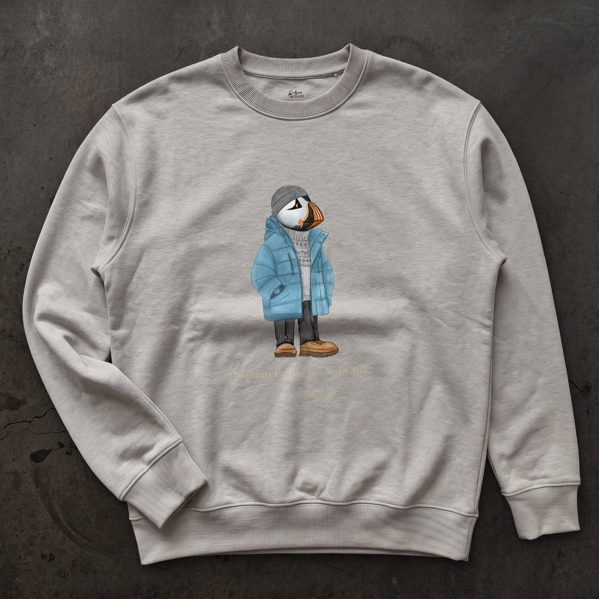 AukCliff® Captain Puffin Sweatshirt Carbon Grey / S Captain Puffin “Nordic Wayfarer” Sweatshirt