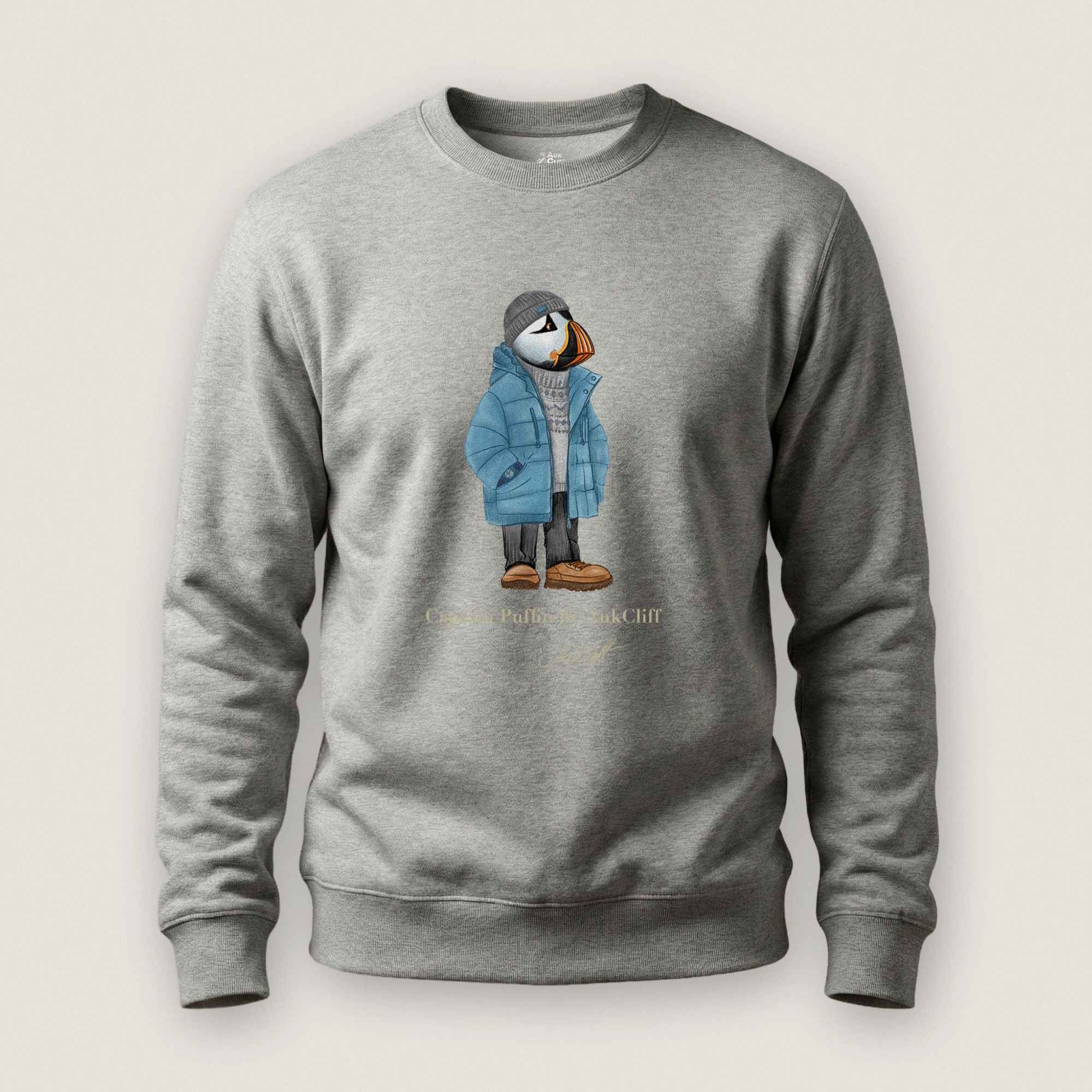 AukCliff® Captain Puffin Sweatshirt Carbon Grey / S Captain Puffin “Nordic Wayfarer” Sweatshirt