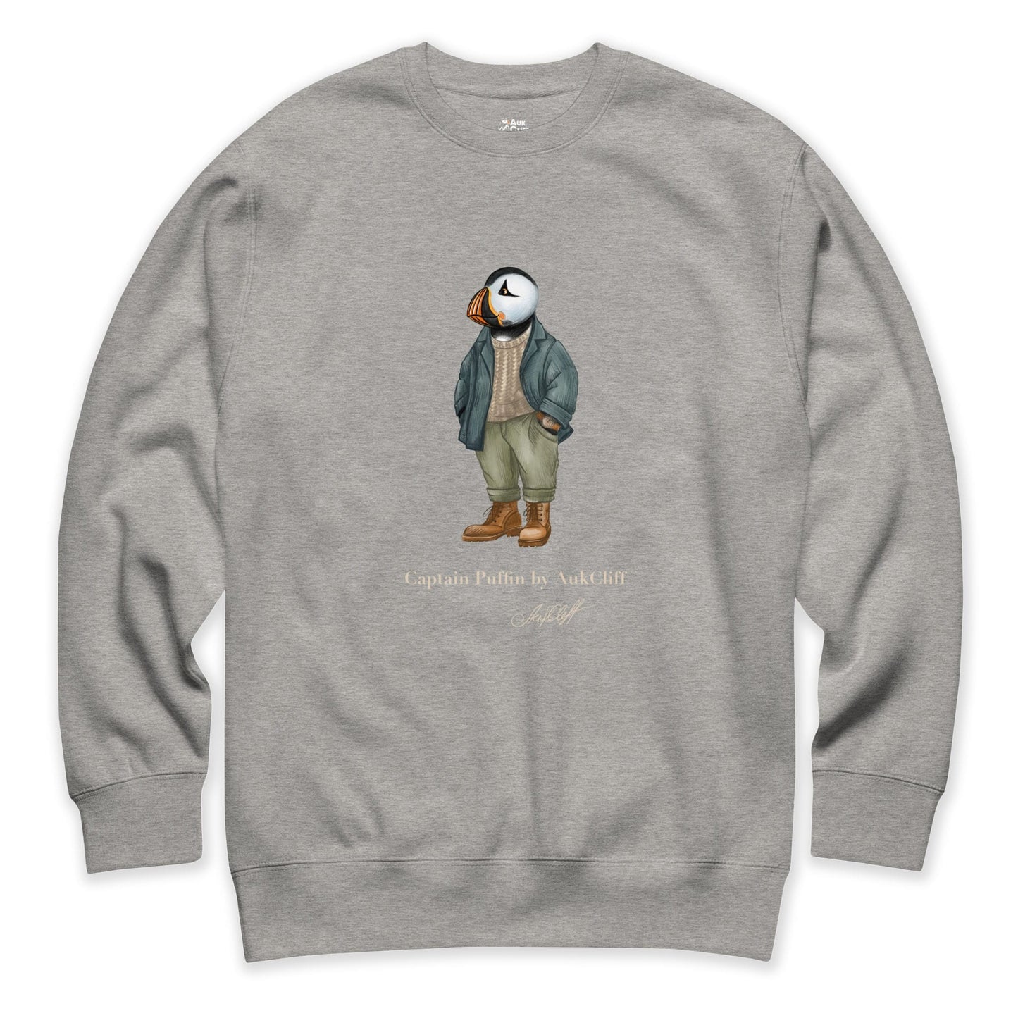 AukCliff® Captain Puffin Sweatshirt Carbon Grey / S Captain Puffin™ “Outdoor Heritage” Sweatshirt