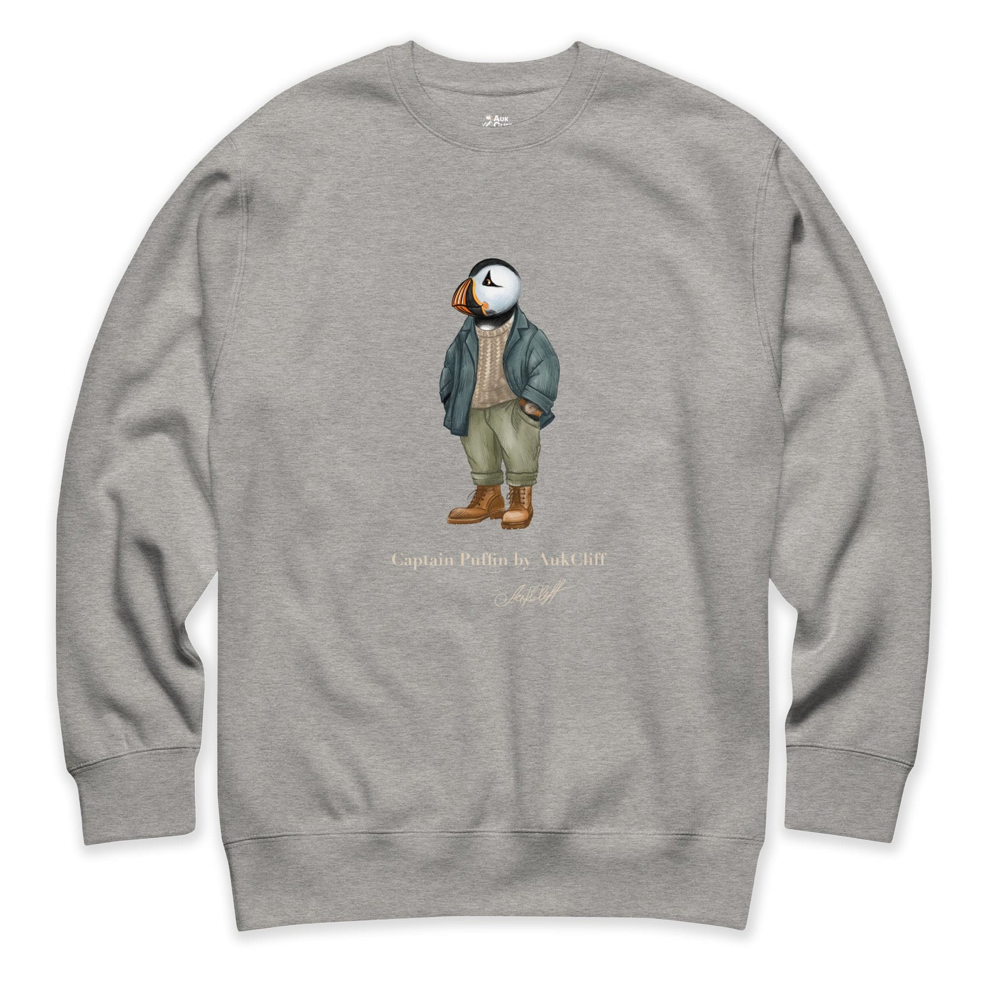 AukCliff® Captain Puffin Sweatshirt Carbon Grey / S Captain Puffin™ “Outdoor Heritage” Sweatshirt