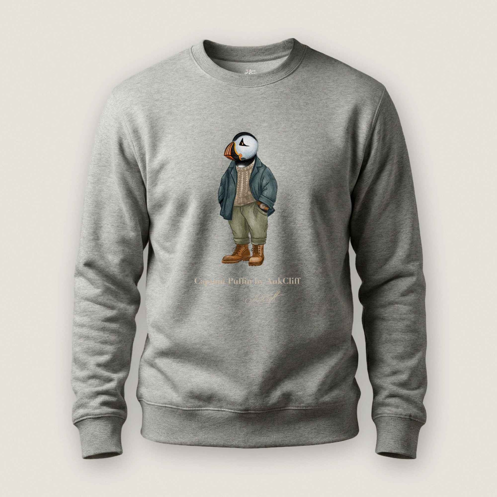 AukCliff® Captain Puffin Sweatshirt Carbon Grey / S Captain Puffin™ “Outdoor Heritage” Sweatshirt