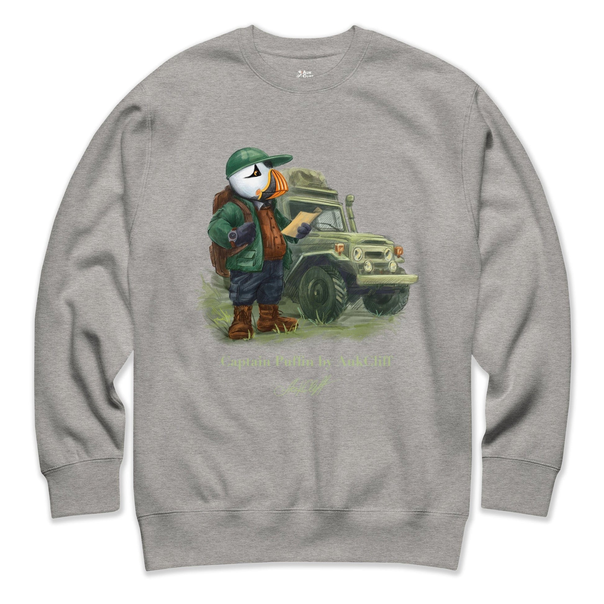 AukCliff Captain Puffin Sweatshirt Carbon Grey / S Captain Puffin™ Overland Explorer Sweatshirt