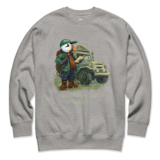 AukCliff Captain Puffin Sweatshirt Carbon Grey / S Captain Puffin™ Overland Explorer Sweatshirt