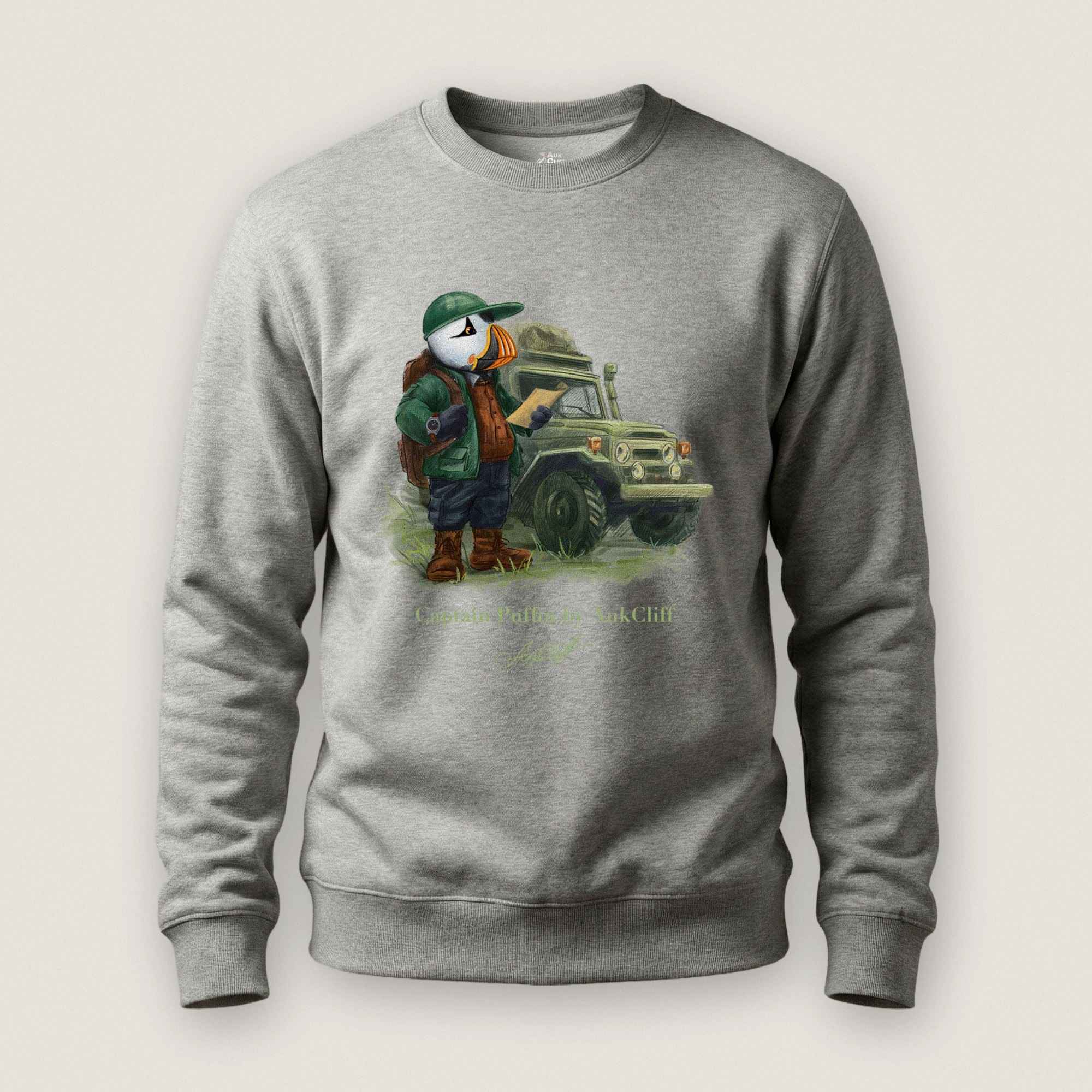 AukCliff Captain Puffin Sweatshirt Carbon Grey / S Captain Puffin™ Overland Explorer Sweatshirt