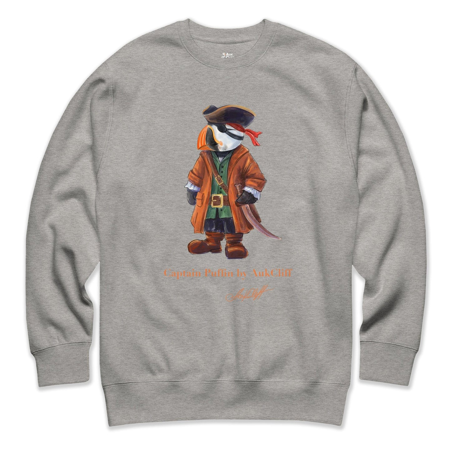 AukCliff Captain Puffin Sweatshirt Carbon Grey / S Captain Puffin™ Pirate Sweatshirt