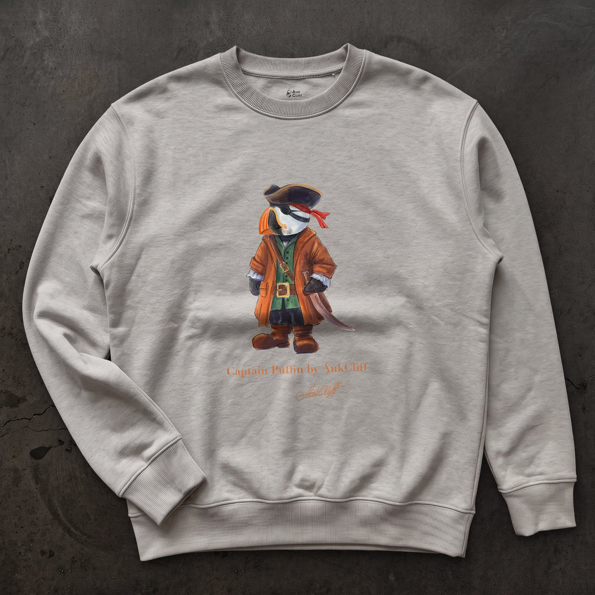 AukCliff Captain Puffin Sweatshirt Carbon Grey / S Captain Puffin™ Pirate Sweatshirt