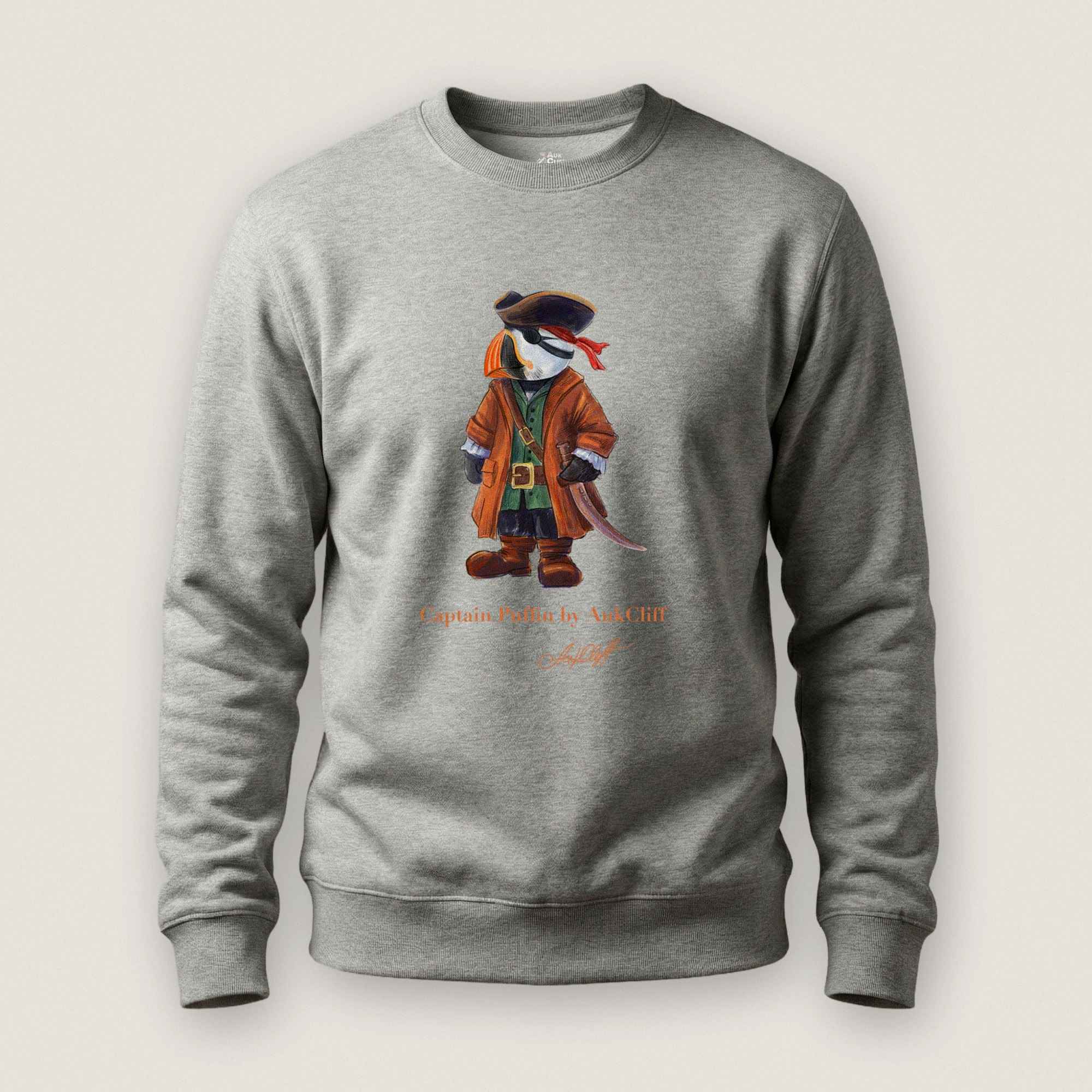 AukCliff Captain Puffin Sweatshirt Carbon Grey / S Captain Puffin™ Pirate Sweatshirt