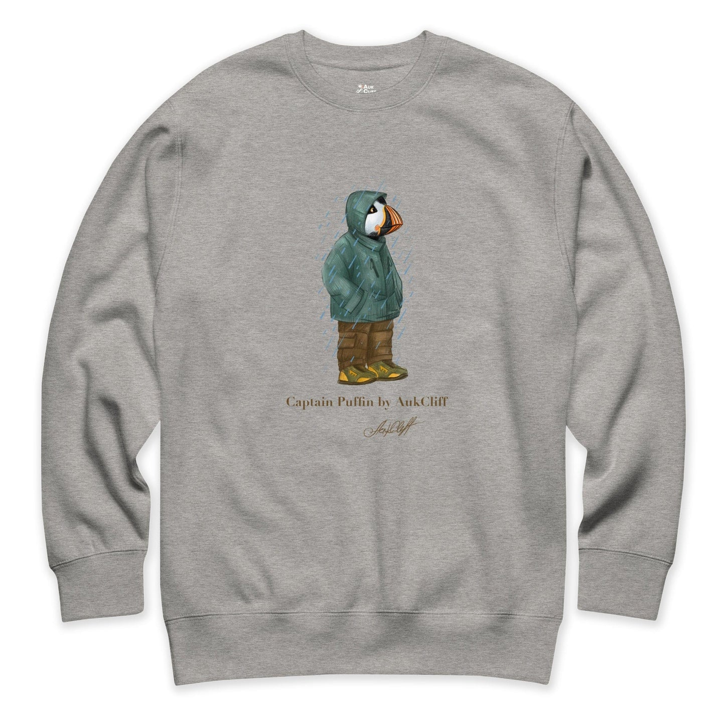 AukCliff Captain Puffin Sweatshirt Carbon Grey / S Captain Puffin™ “Rainy Day Rambler” Sweatshirt