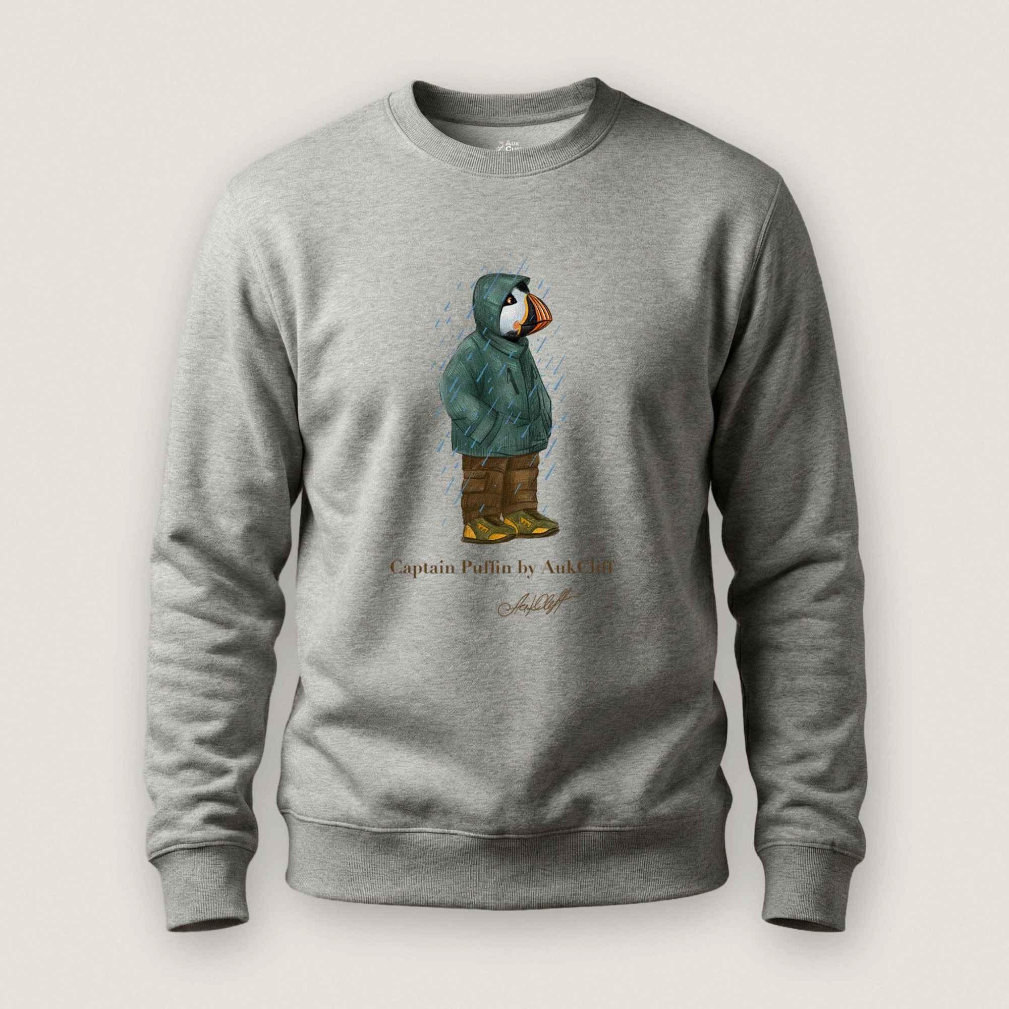 AukCliff Captain Puffin Sweatshirt Carbon Grey / S Captain Puffin™ “Rainy Day Rambler” Sweatshirt