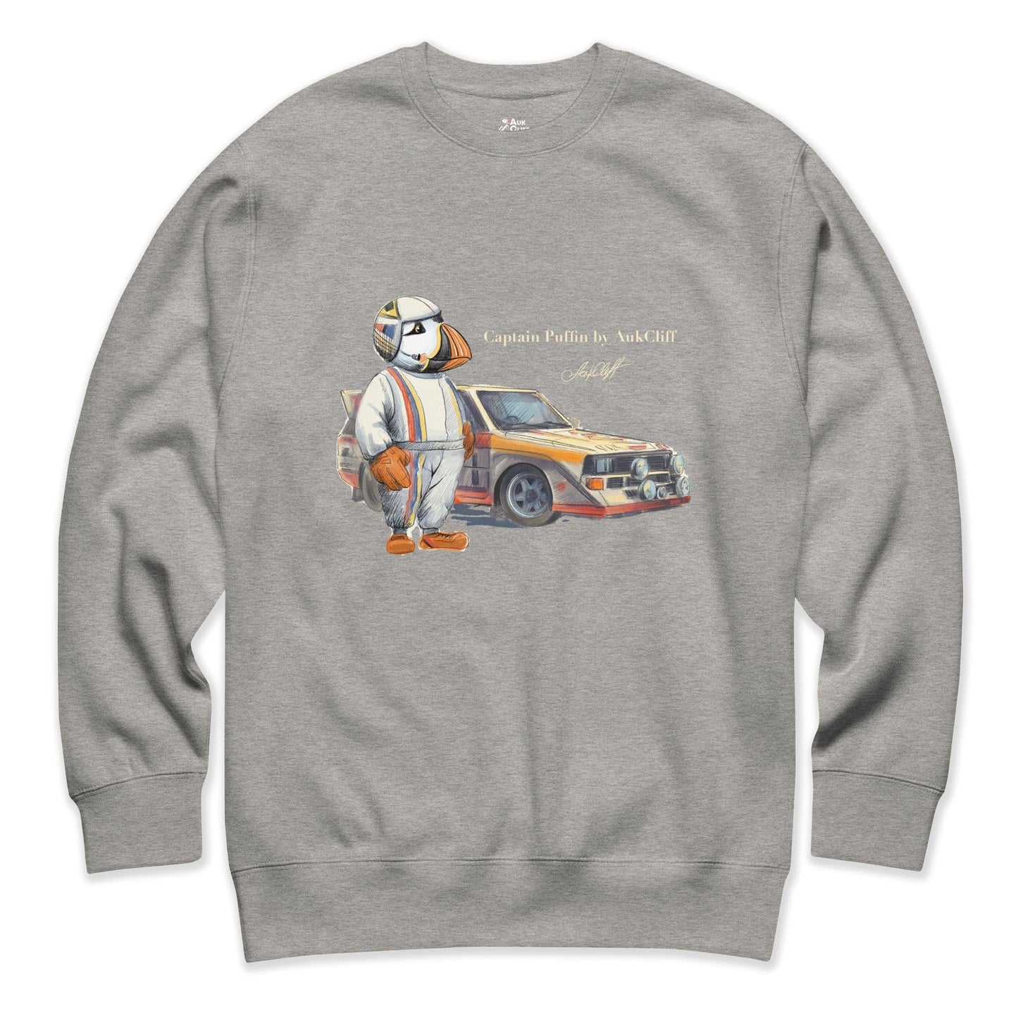 AukCliff Captain Puffin Sweatshirt Carbon Grey / S Captain Puffin™ Rally Driver Sweatshirt
