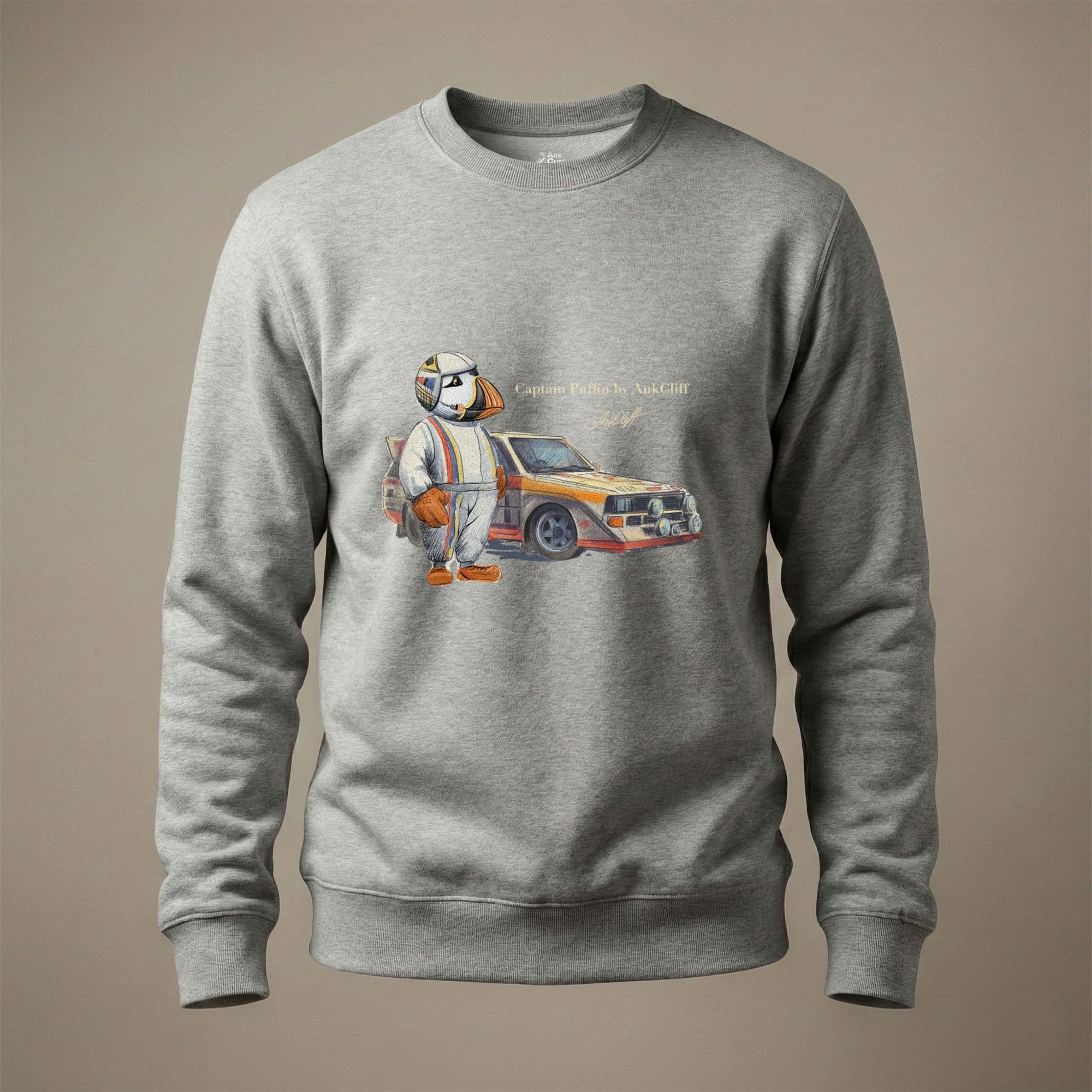AukCliff Captain Puffin Sweatshirt Carbon Grey / S Captain Puffin™ Rally Driver Sweatshirt