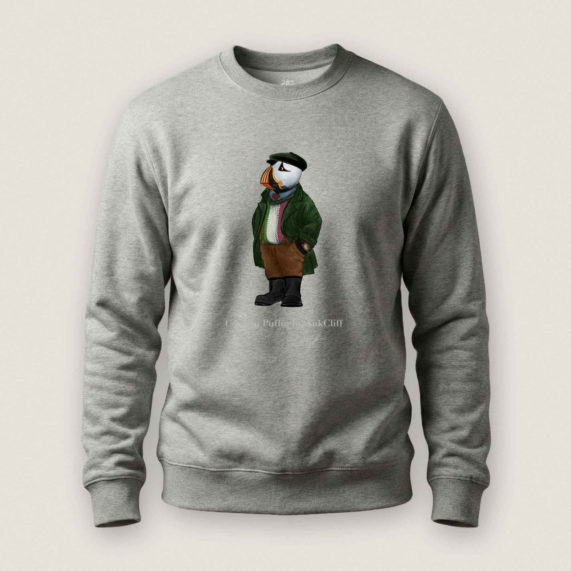 AukCliff® Captain Puffin Sweatshirt Carbon Grey / S Captain Puffin™ Republic of Newfoundland Sweatshirt