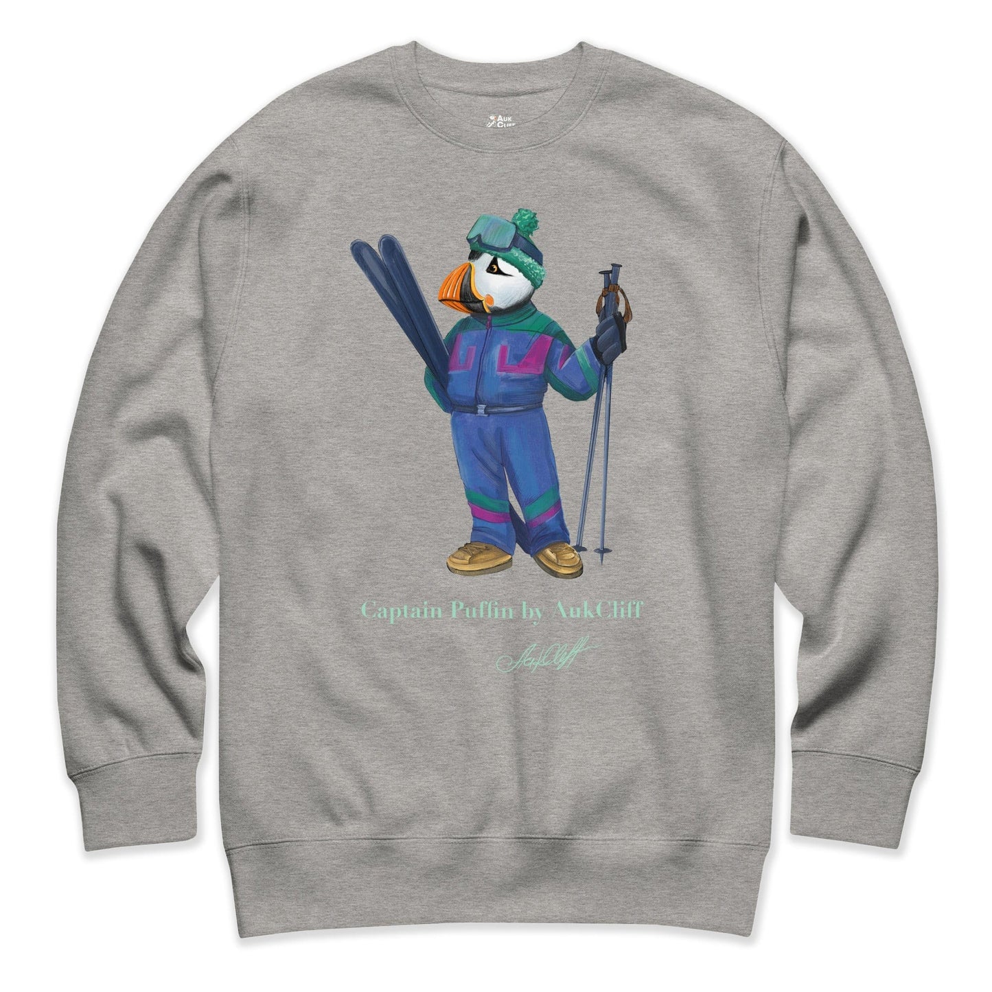 AukCliff Captain Puffin Sweatshirt Carbon Grey / S Captain Puffin™ Retro Ski Sweatshirt