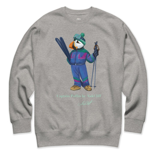 AukCliff Captain Puffin Sweatshirt Carbon Grey / S Captain Puffin™ Retro Ski Sweatshirt