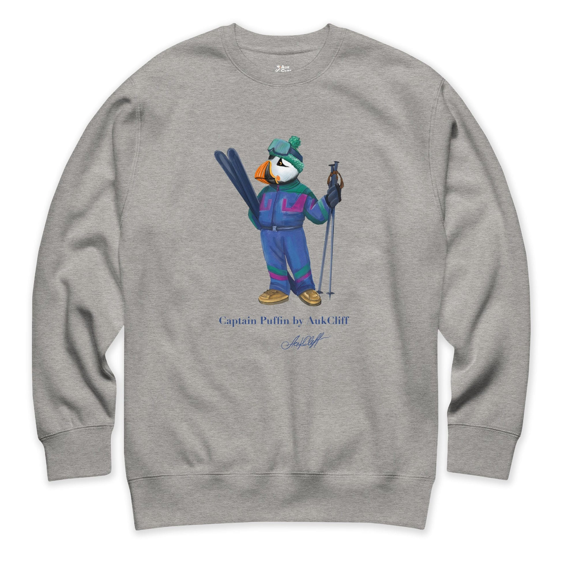 AukCliff Captain Puffin Sweatshirt Carbon Grey / S Captain Puffin™ Retro Ski Sweatshirt