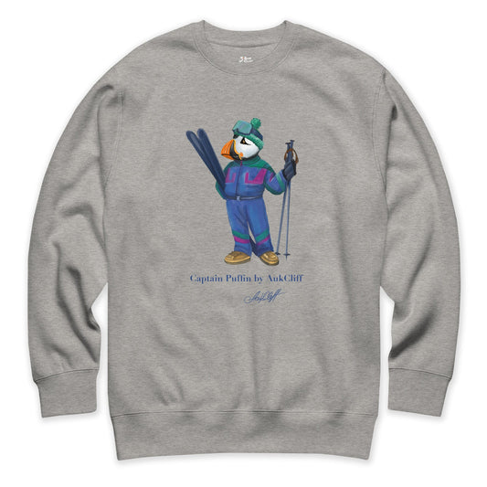 AukCliff Captain Puffin Sweatshirt Carbon Grey / S Captain Puffin™ Retro Ski Sweatshirt