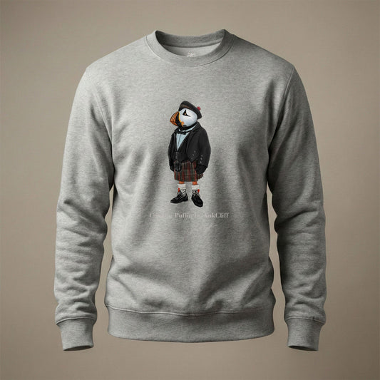 AukCliff® Captain Puffin Sweatshirt Carbon Grey / S Captain Puffin™ Scottish Heritage Sweatshirt