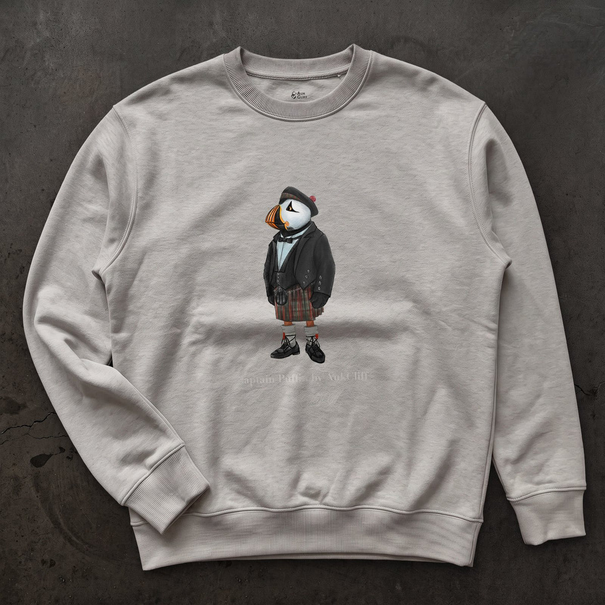 AukCliff® Captain Puffin Sweatshirt Carbon Grey / S Captain Puffin™ Scottish Heritage Sweatshirt