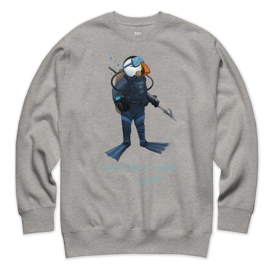AukCliff Captain Puffin Sweatshirt Carbon Grey / S Captain Puffin™ Scuba Diver Sweatshirt
