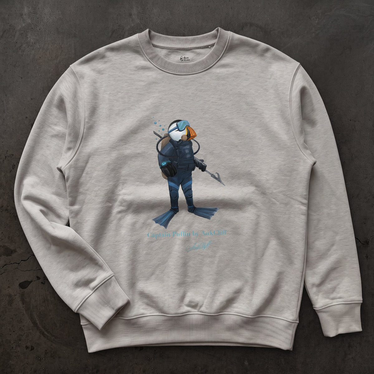 AukCliff Captain Puffin Sweatshirt Carbon Grey / S Captain Puffin™ Scuba Diver Sweatshirt