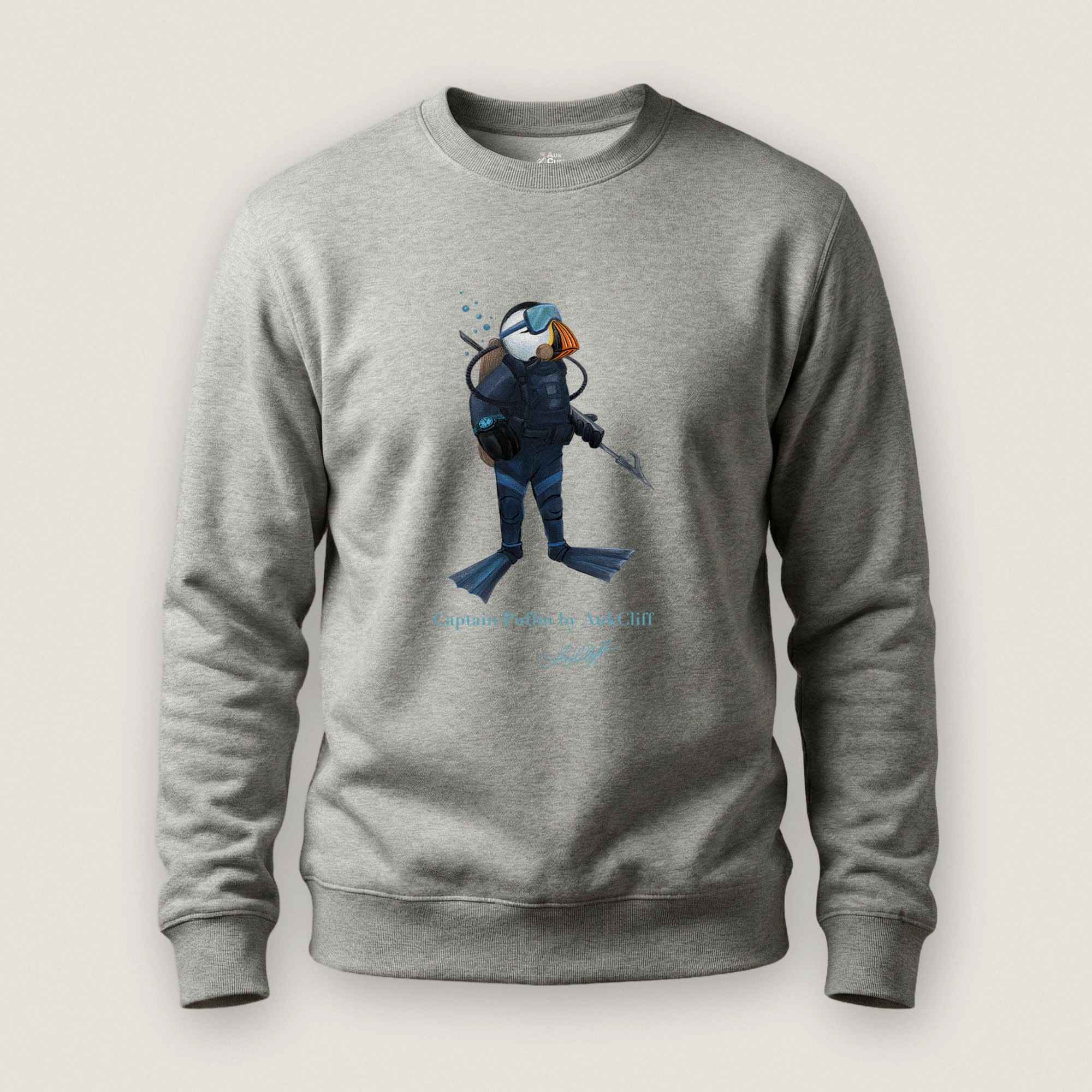 AukCliff Captain Puffin Sweatshirt Carbon Grey / S Captain Puffin™ Scuba Diver Sweatshirt