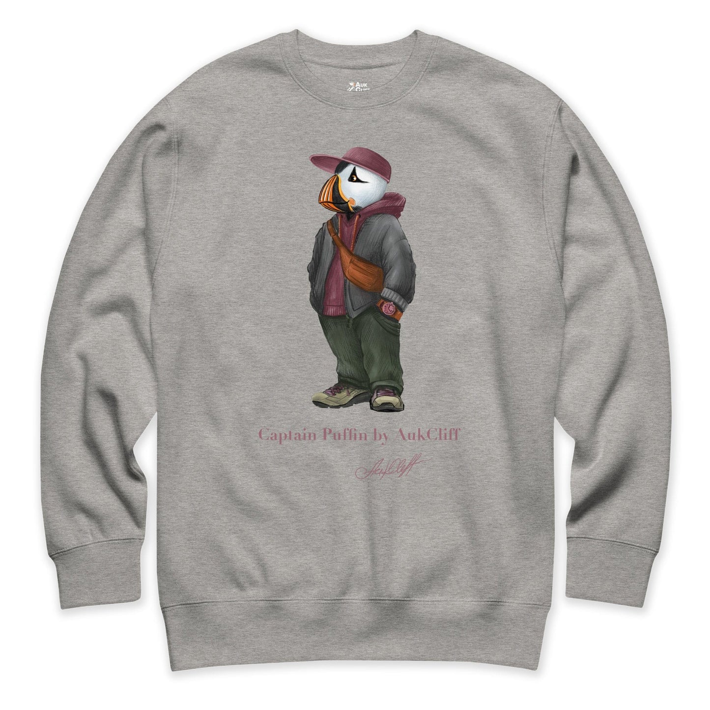 AukCliff Captain Puffin Sweatshirt Carbon Grey / S Captain Puffin™ “Streetwear Scout” Sweatshirt