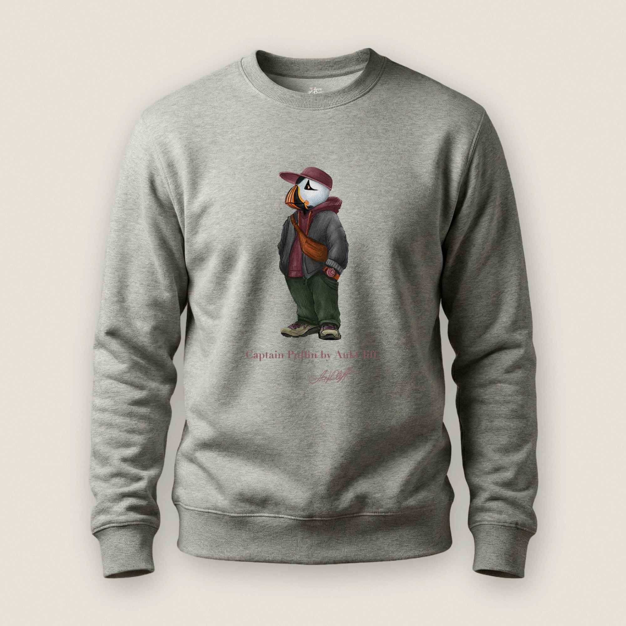 AukCliff Captain Puffin Sweatshirt Carbon Grey / S Captain Puffin™ “Streetwear Scout” Sweatshirt