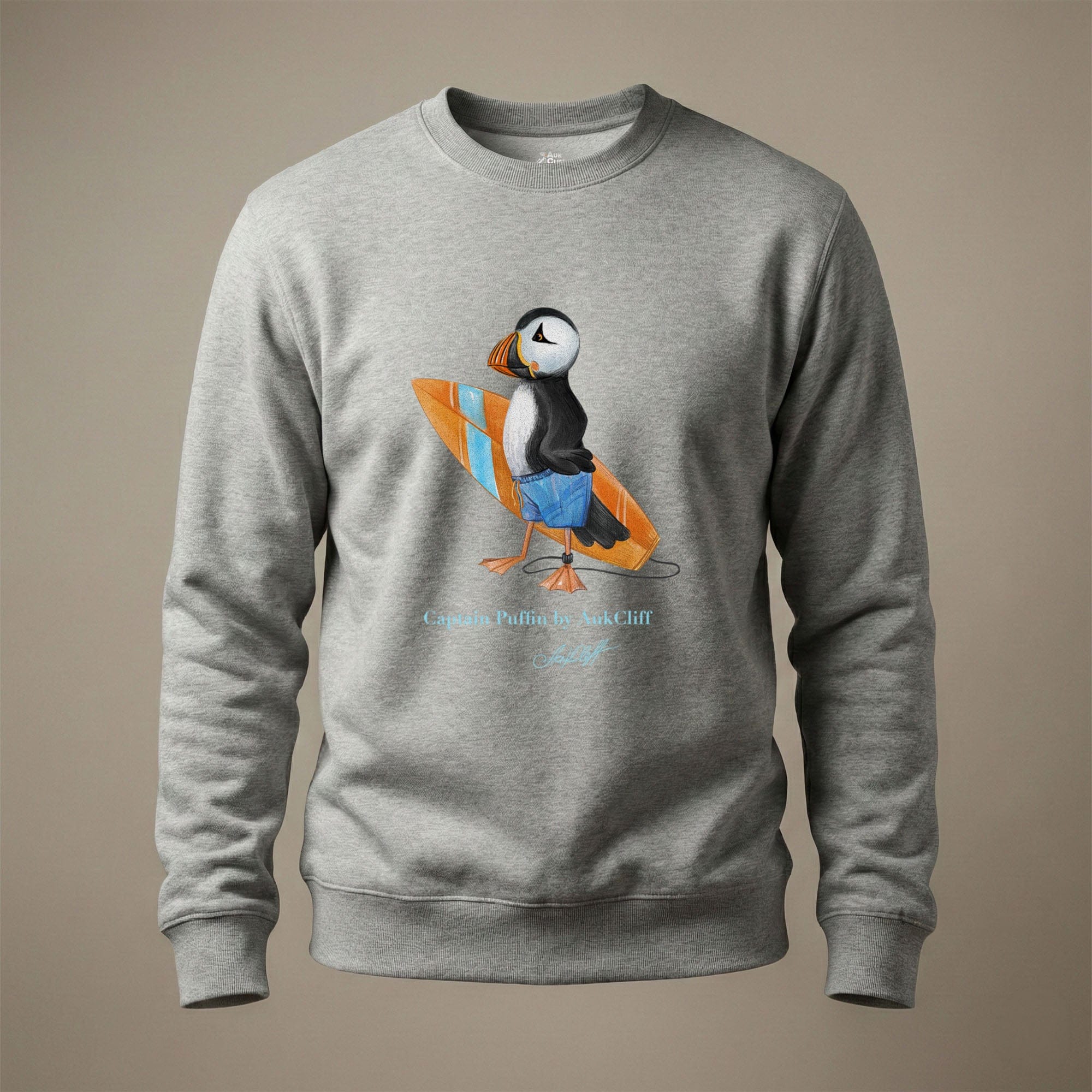 AukCliff Captain Puffin Sweatshirt Carbon Grey / S Captain Puffin™ Surfer Sweatshirt