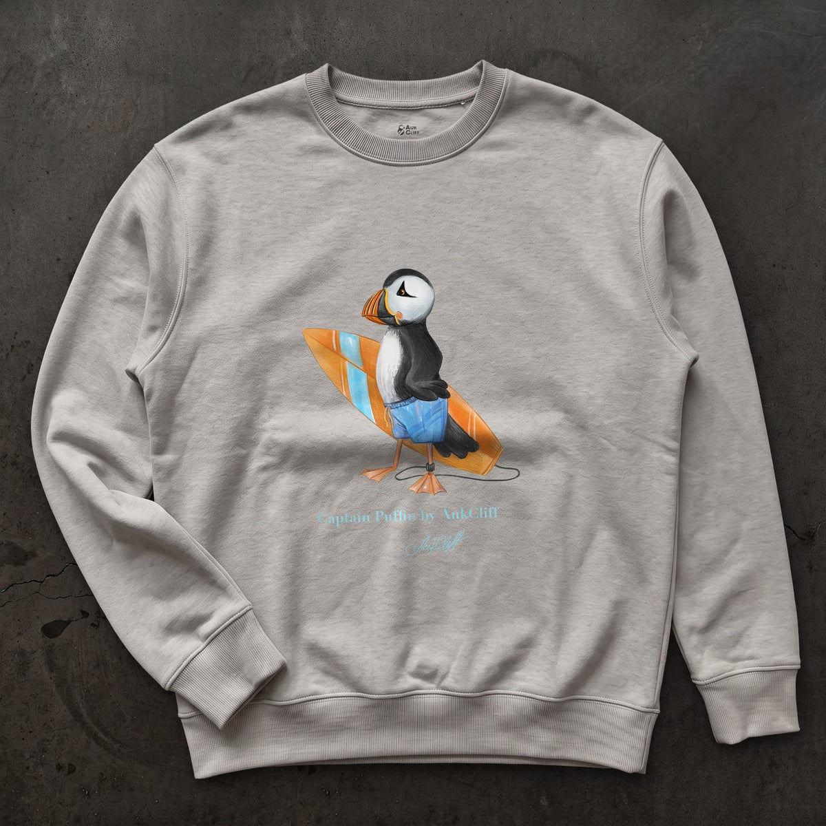 AukCliff Captain Puffin Sweatshirt Carbon Grey / S Captain Puffin™ Surfer Sweatshirt