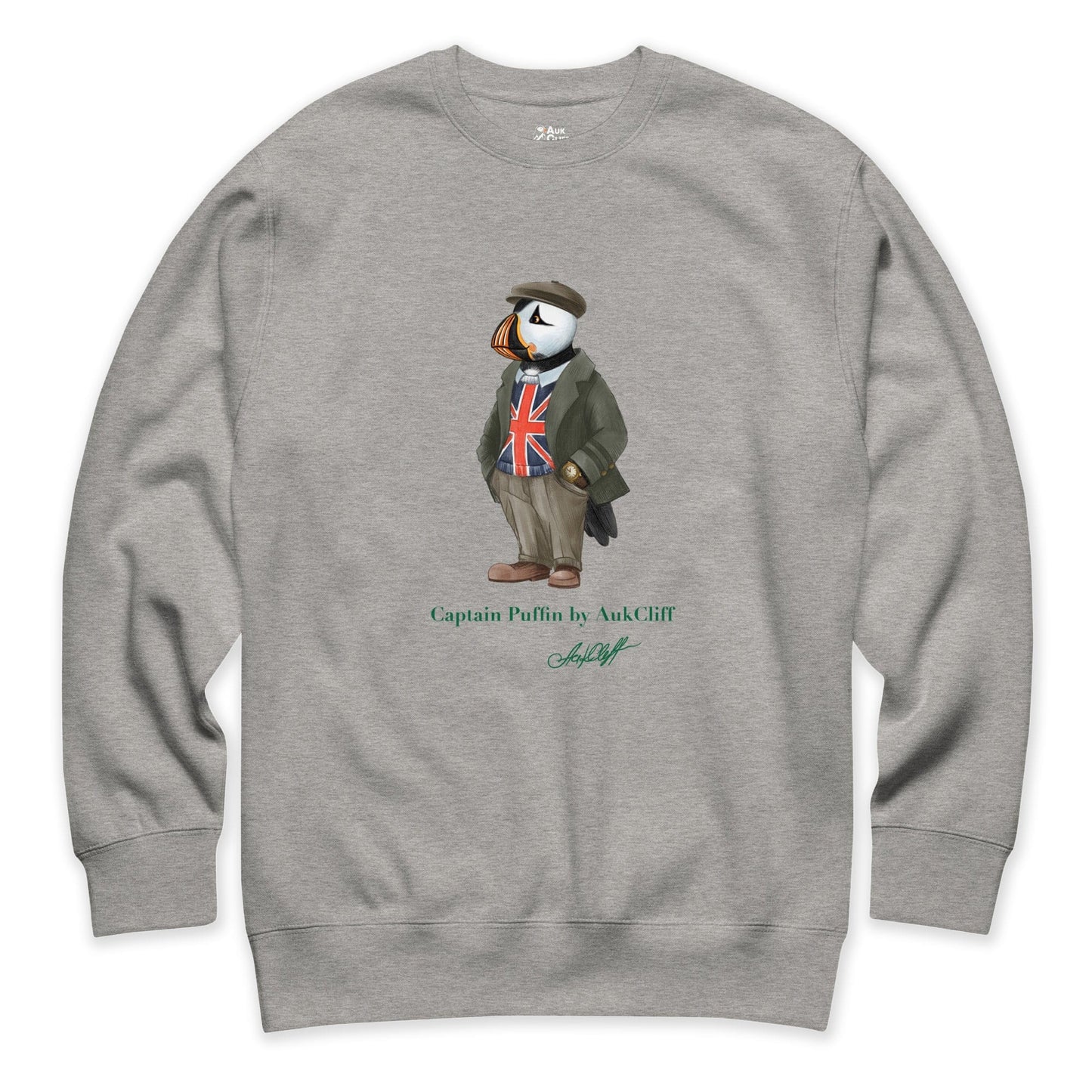 AukCliff Captain Puffin Sweatshirt Carbon Grey / S Captain Puffin™ “The British Explorer” Sweatshirt