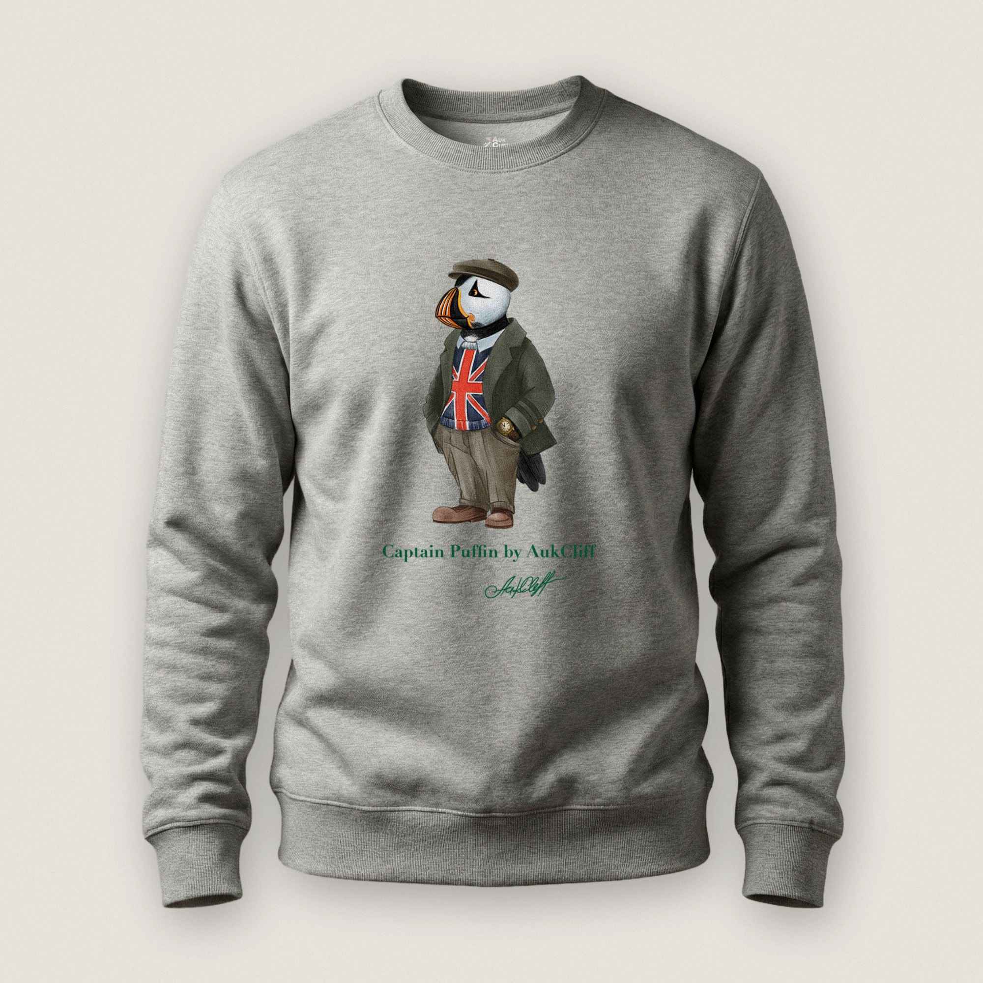 AukCliff Captain Puffin Sweatshirt Carbon Grey / S Captain Puffin™ “The British Explorer” Sweatshirt