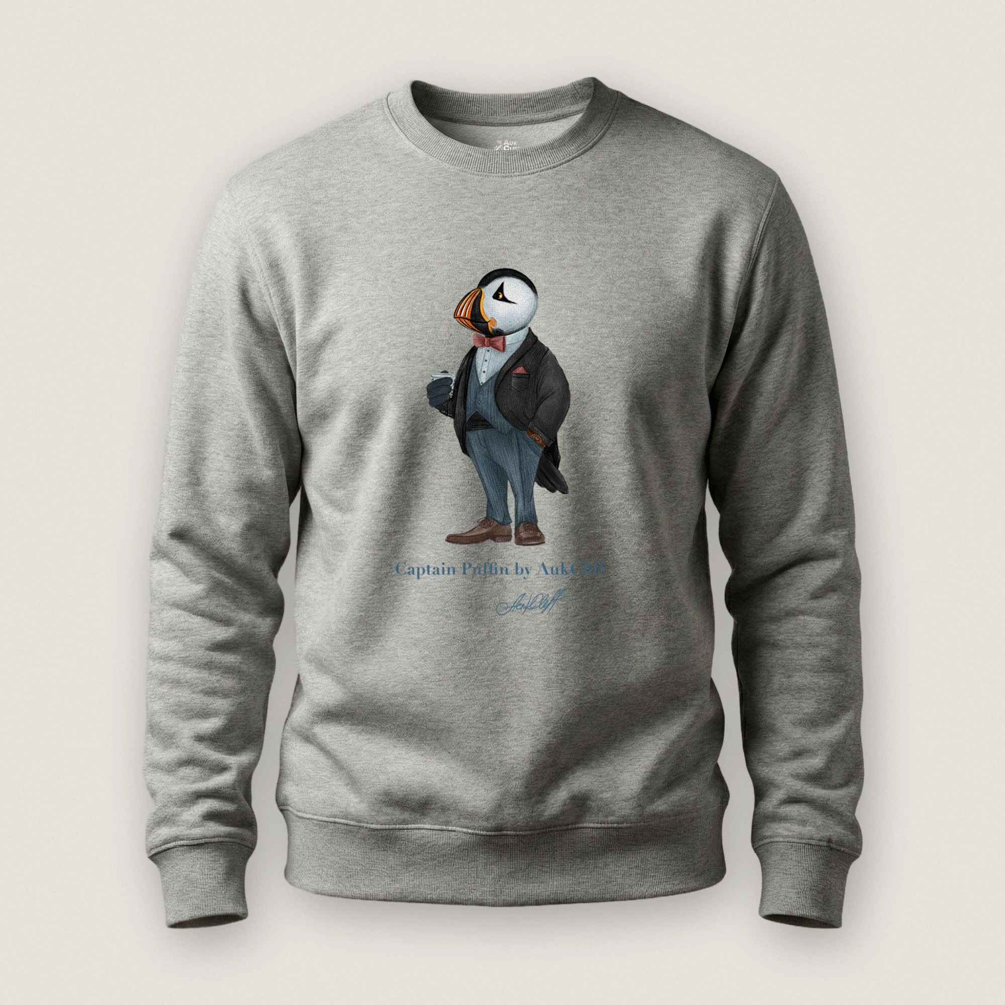 AukCliff Captain Puffin Sweatshirt Carbon Grey / S Captain Puffin™ “The Gentleman Adventurer” Sweatshirt