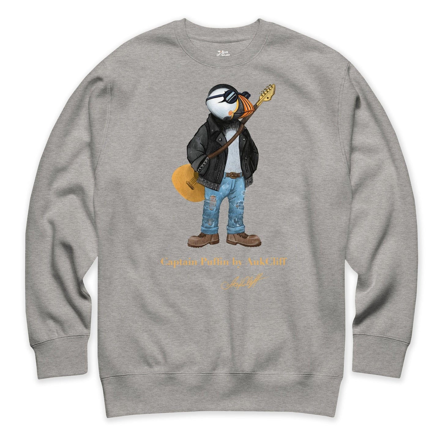 AukCliff Captain Puffin Sweatshirt Carbon Grey / S Captain Puffin™ “The Rock Band Rebel” Sweatshirt