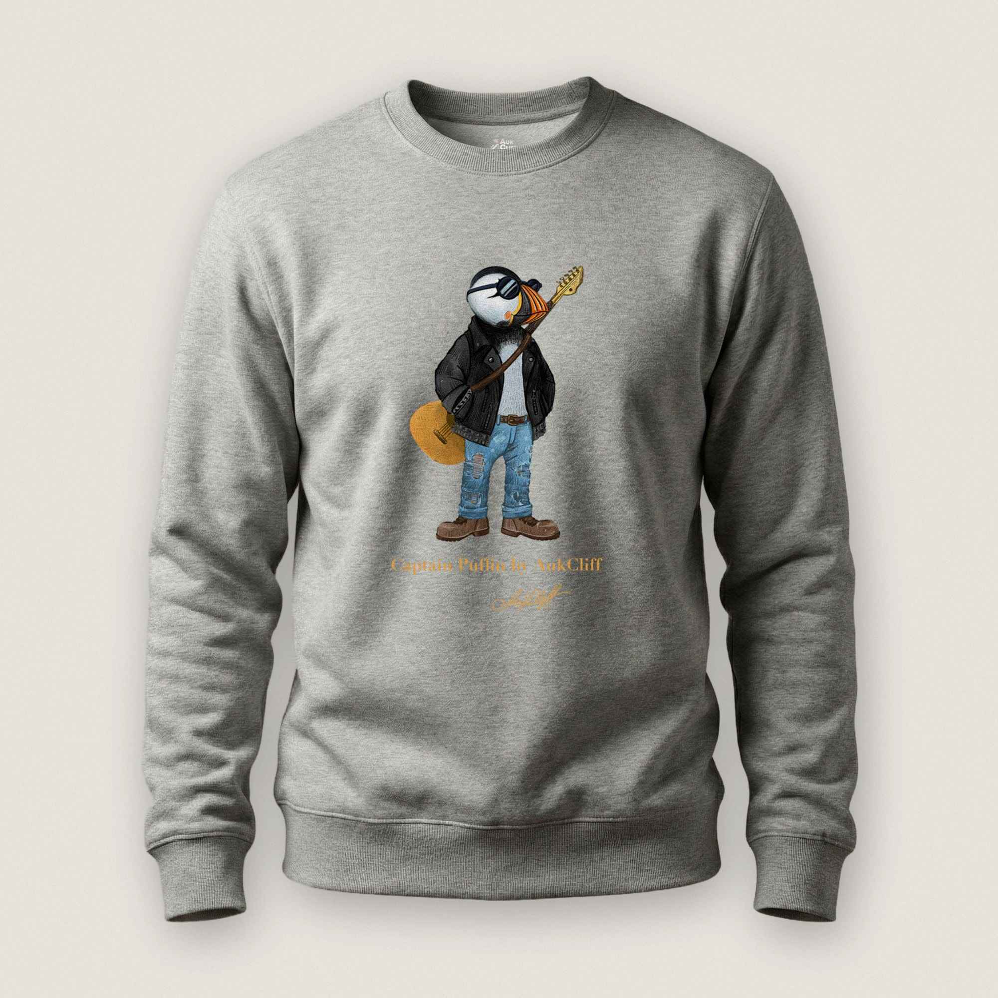 AukCliff Captain Puffin Sweatshirt Carbon Grey / S Captain Puffin™ “The Rock Band Rebel” Sweatshirt