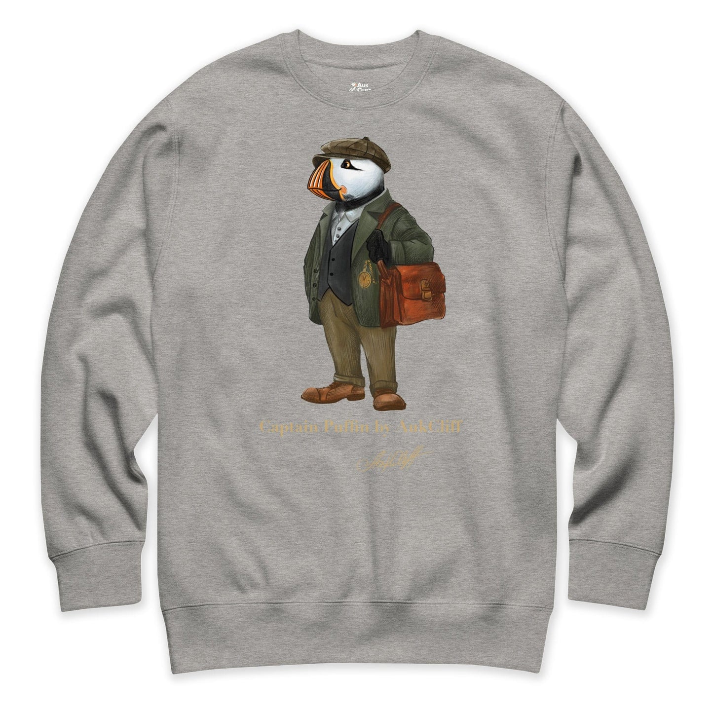 AukCliff Captain Puffin Sweatshirt Carbon Grey / S Captain Puffin™ “The Vintage Explorer” Sweatshirt