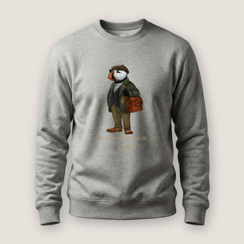 AukCliff Captain Puffin Sweatshirt Carbon Grey / S Captain Puffin™ “The Vintage Explorer” Sweatshirt