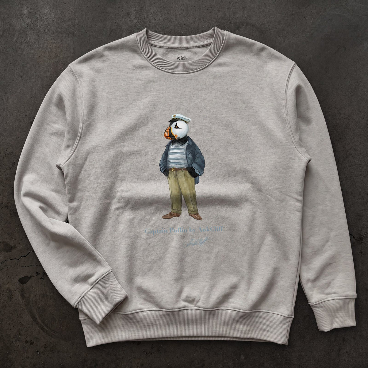 AukCliff Captain Puffin Sweatshirt Carbon Grey / S Captain Puffin™ “The Yacht Captain” Sweatshirt