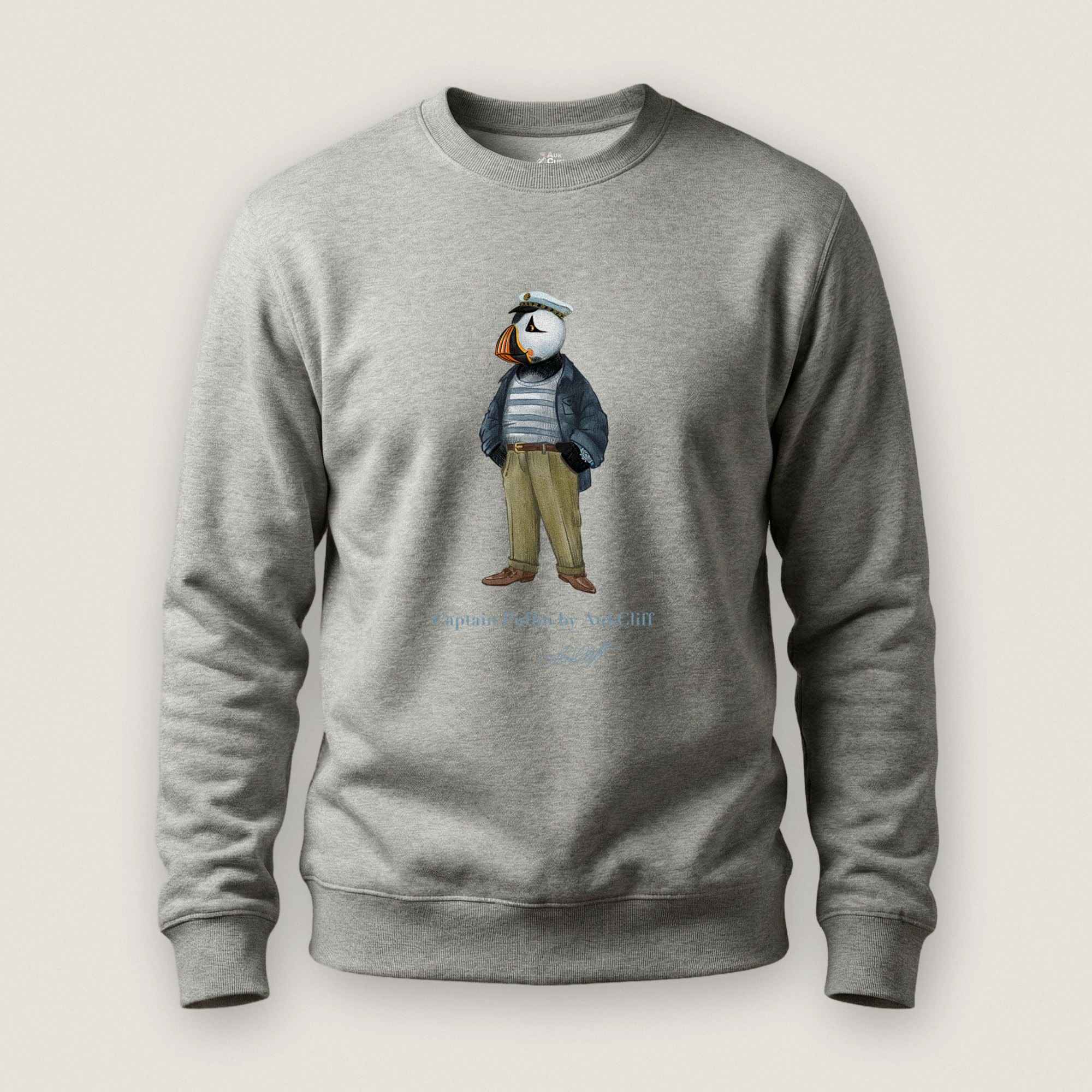 AukCliff Captain Puffin Sweatshirt Carbon Grey / S Captain Puffin™ “The Yacht Captain” Sweatshirt