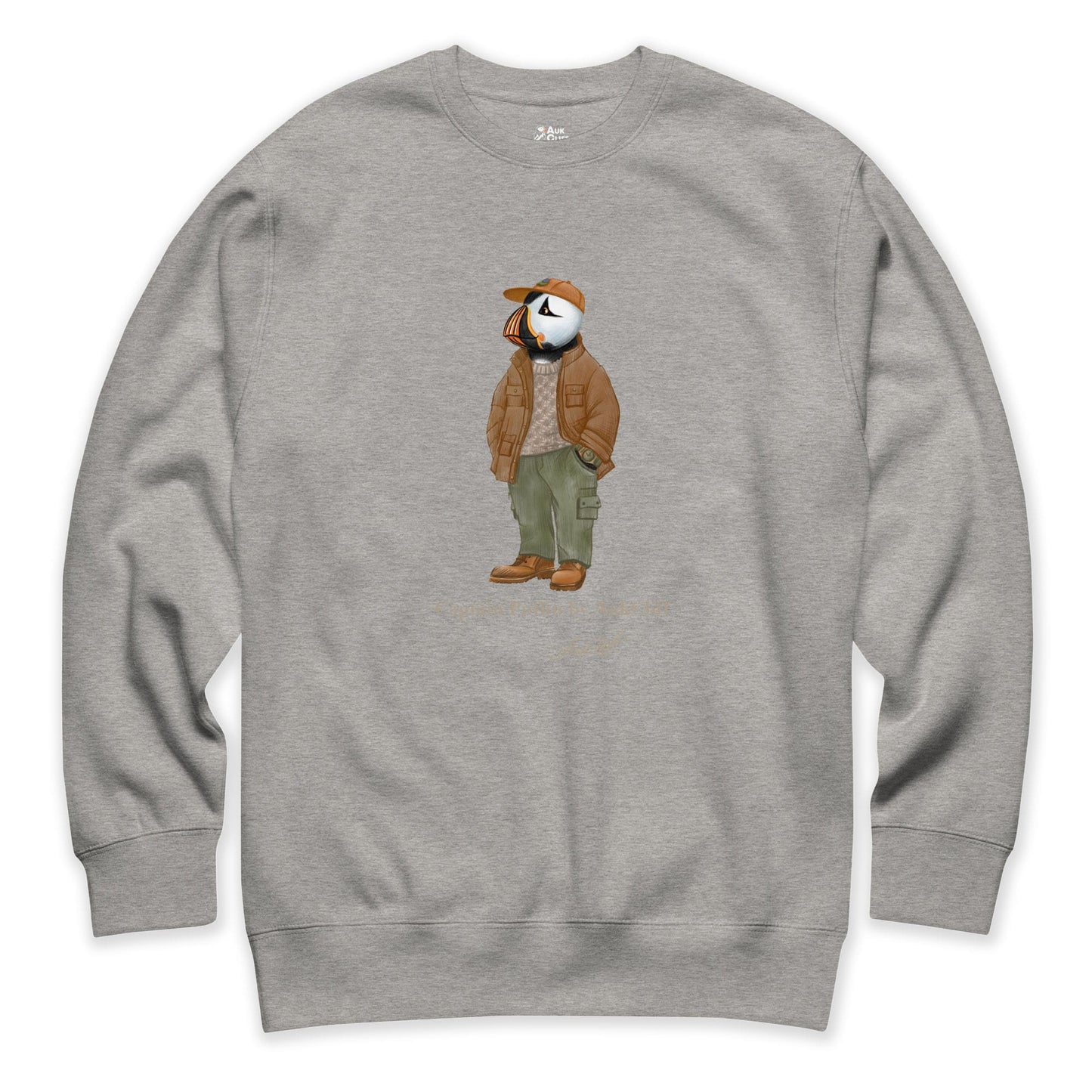 AukCliff® Captain Puffin Sweatshirt Carbon Grey / S Captain Puffin “UK Rambler” Sweatshirt