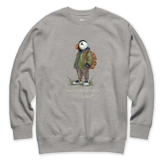 AukCliff® Captain Puffin Sweatshirt Carbon Grey / S Captain Puffin™ “Urban Hiker” Sweatshirt