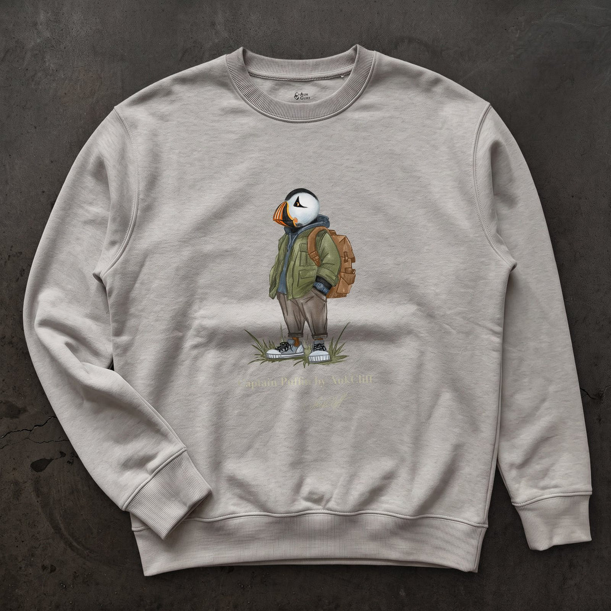 AukCliff® Captain Puffin Sweatshirt Carbon Grey / S Captain Puffin™ “Urban Hiker” Sweatshirt
