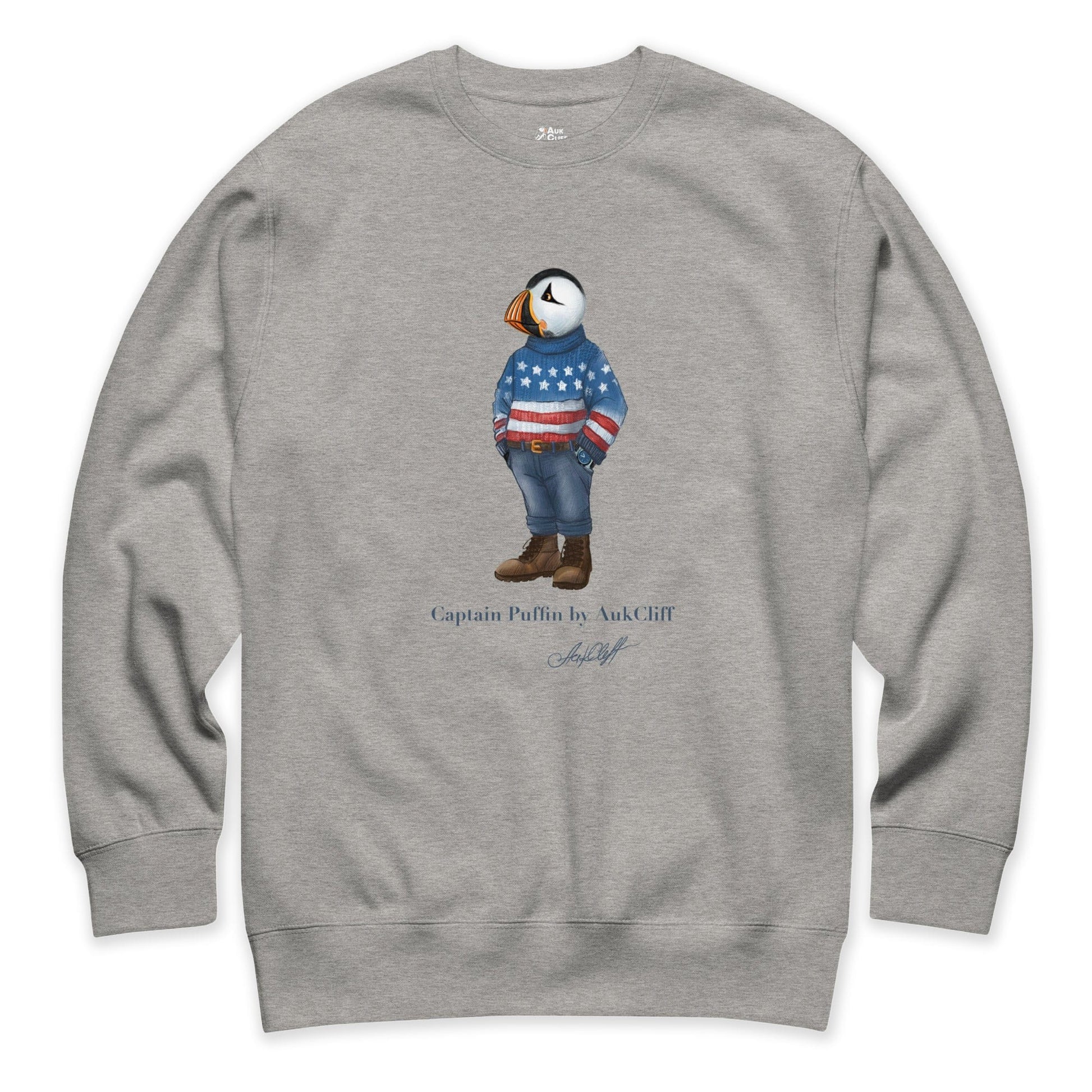 AukCliff Captain Puffin Sweatshirt Carbon Grey / S Captain Puffin™ “USA Outfitter” Sweatshirt
