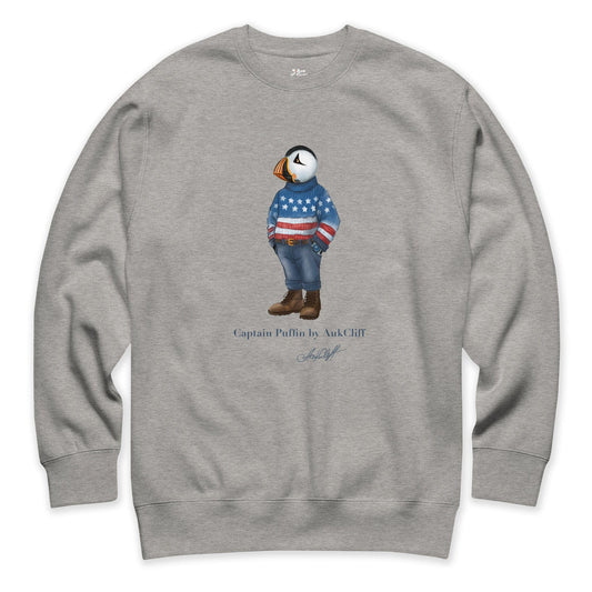 AukCliff Captain Puffin Sweatshirt Carbon Grey / S Captain Puffin™ “USA Outfitter” Sweatshirt
